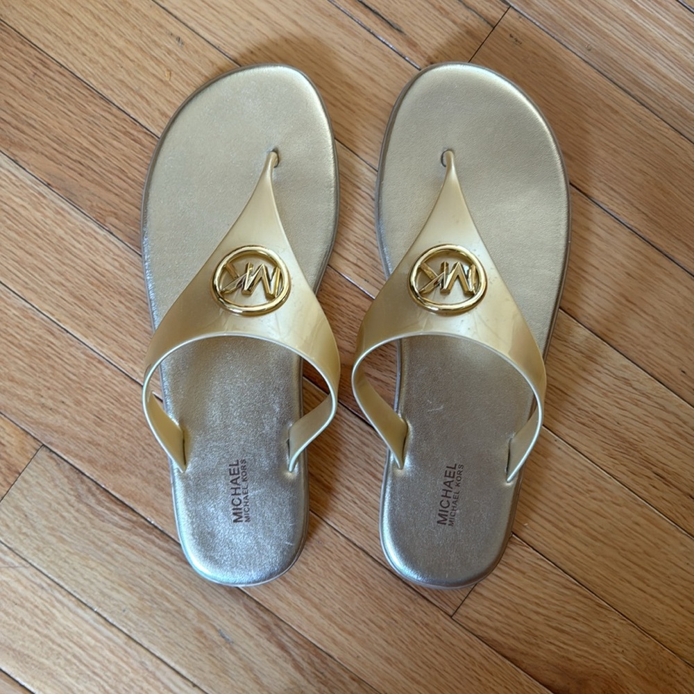 Michael Kors Carmen Metallic PVC Jelly Sandal - Picture 3 of 4